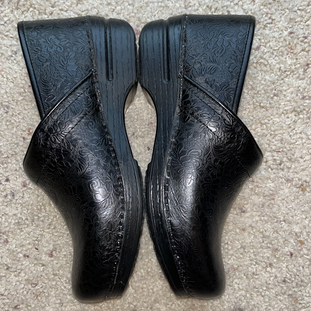 Dansko Tooled Leather Clogs